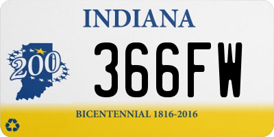 IN license plate 366FW