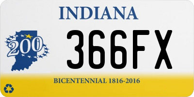 IN license plate 366FX