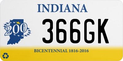 IN license plate 366GK