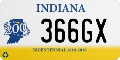 IN license plate 366GX