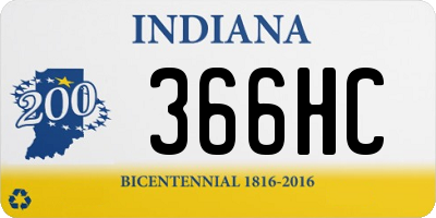 IN license plate 366HC