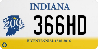 IN license plate 366HD