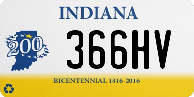 IN license plate 366HV