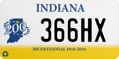 IN license plate 366HX