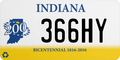 IN license plate 366HY