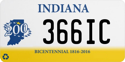 IN license plate 366IC
