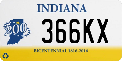IN license plate 366KX