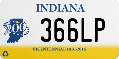 IN license plate 366LP