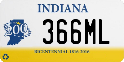 IN license plate 366ML