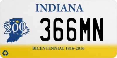 IN license plate 366MN