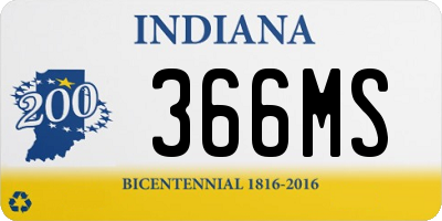 IN license plate 366MS