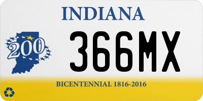 IN license plate 366MX