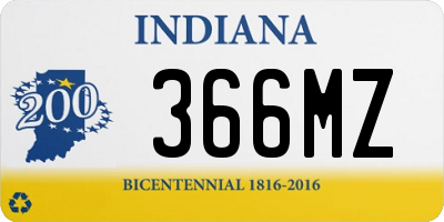 IN license plate 366MZ