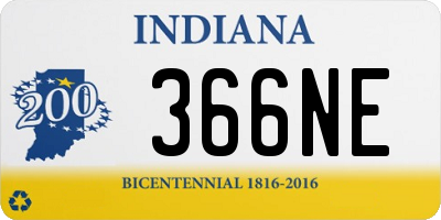 IN license plate 366NE