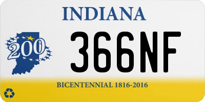 IN license plate 366NF