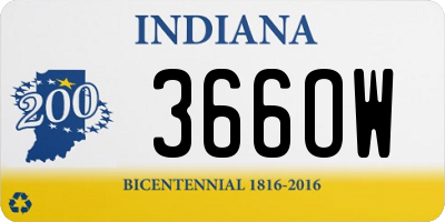 IN license plate 366OW