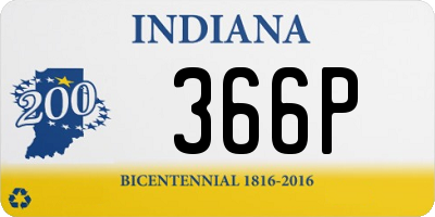 IN license plate 366P