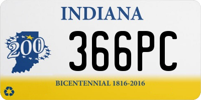 IN license plate 366PC