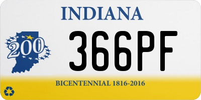 IN license plate 366PF