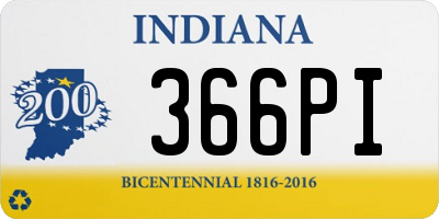 IN license plate 366PI
