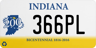 IN license plate 366PL