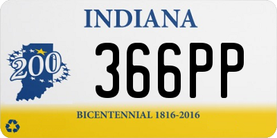 IN license plate 366PP