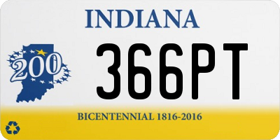 IN license plate 366PT