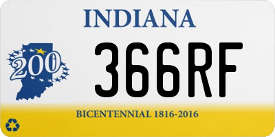 IN license plate 366RF