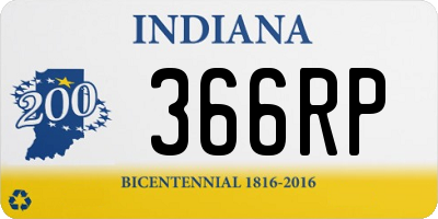 IN license plate 366RP