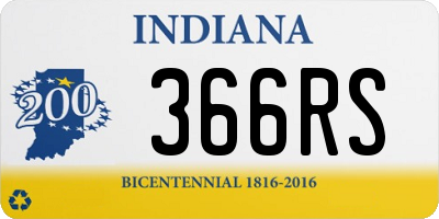 IN license plate 366RS