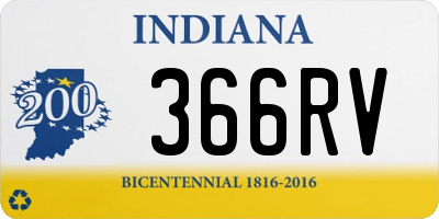 IN license plate 366RV