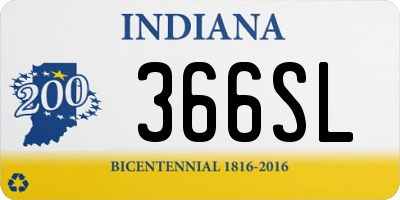 IN license plate 366SL