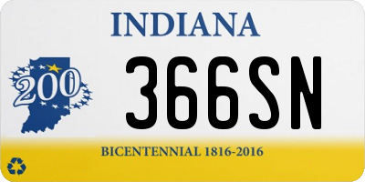 IN license plate 366SN