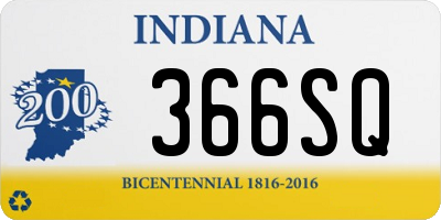 IN license plate 366SQ