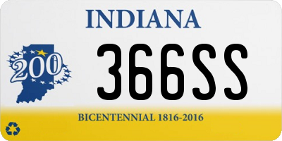 IN license plate 366SS