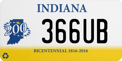 IN license plate 366UB