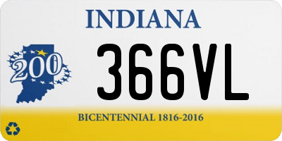 IN license plate 366VL