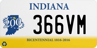 IN license plate 366VM