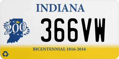 IN license plate 366VW