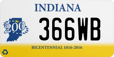 IN license plate 366WB