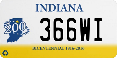 IN license plate 366WI