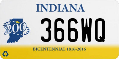 IN license plate 366WQ