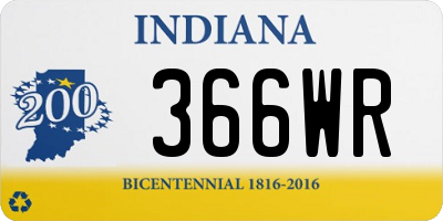 IN license plate 366WR