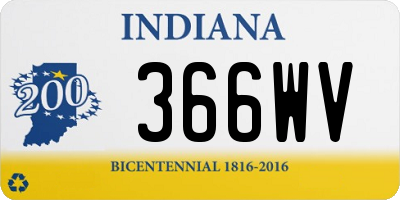 IN license plate 366WV