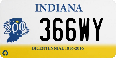 IN license plate 366WY