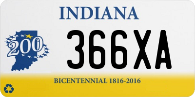 IN license plate 366XA