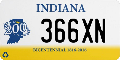 IN license plate 366XN