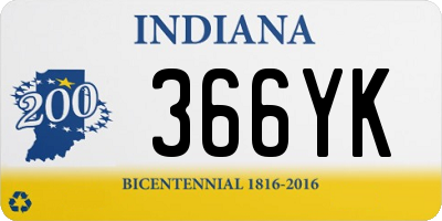 IN license plate 366YK