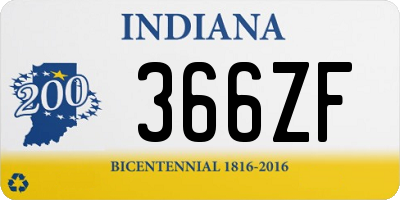 IN license plate 366ZF