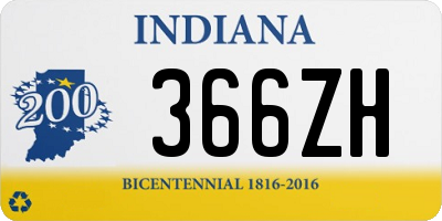 IN license plate 366ZH